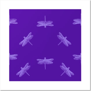 Purple Dragonflies Galore Posters and Art